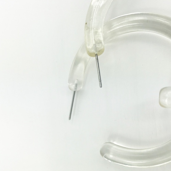 Hoop Earrings in Clear - Picture 4 of 8